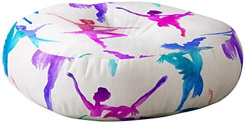 Deny Designs Dash and Ash Floor Pillow - Ballerina Print - Soft Decorative Floor Cushion for Living Room, Bedroom, or Kids Play Area