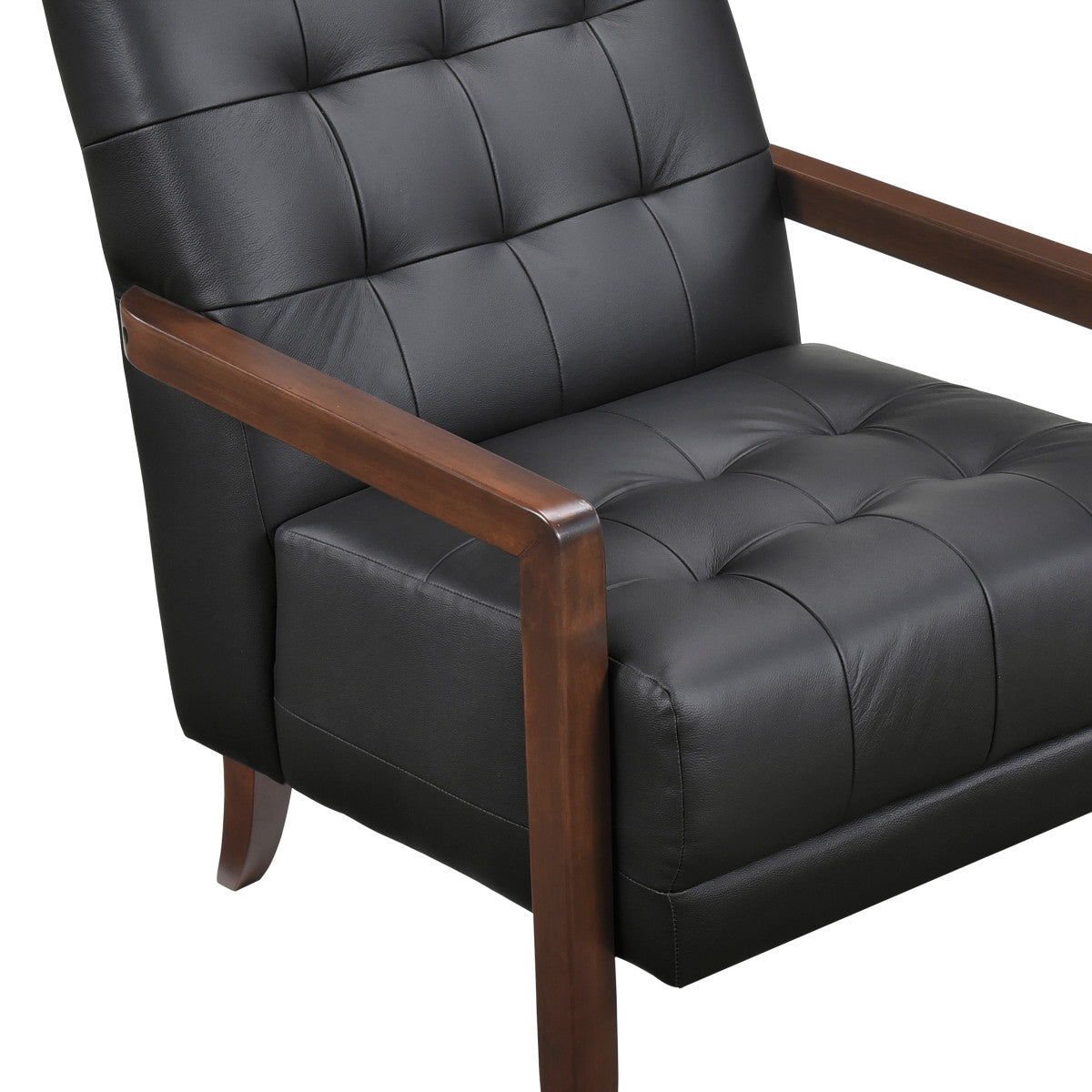 Archam Accent Chair - Modern Black Lounge Chair for Living Room, Bedroom & Office - Comfortable Upholstered Armchair with Sturdy Metal Legs