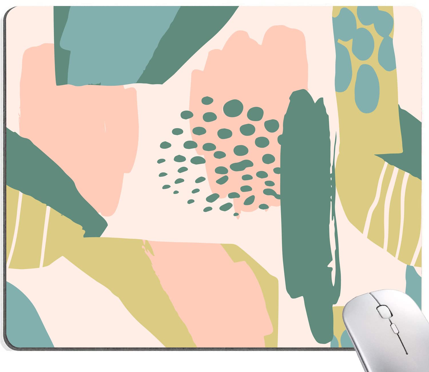 Modern Abstract Artistic Mouse Pad - Boho Style Non-Slip Rubber Base Square Mousepad for Office & Laptop - Waterproof Computer Mouse Mat for Gaming, Work & Home Use