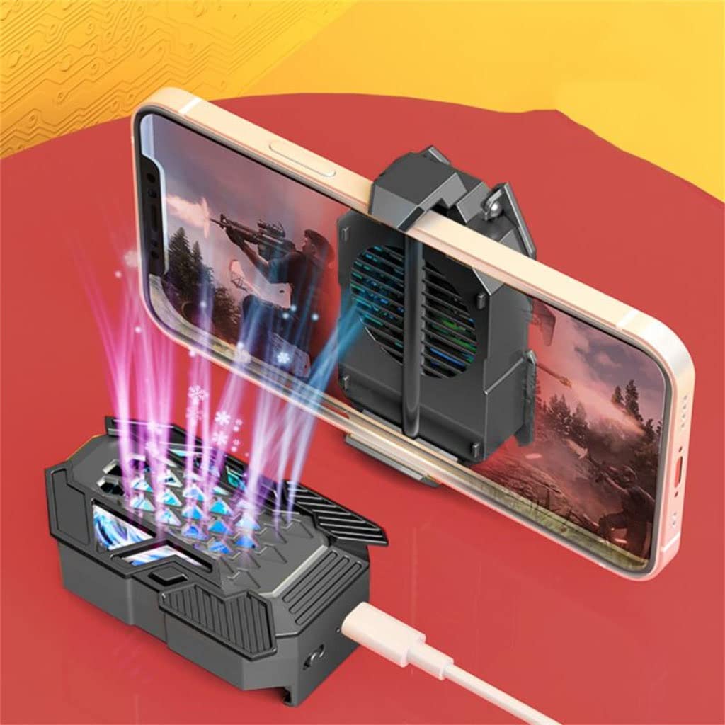 Portable Mobile Phone Cooling Fan Case - Game Cooler & Heat Sink for Smartphones | Universal Fit (Color: Blue) | Perfect for Gaming, Streaming & Heavy App Usage