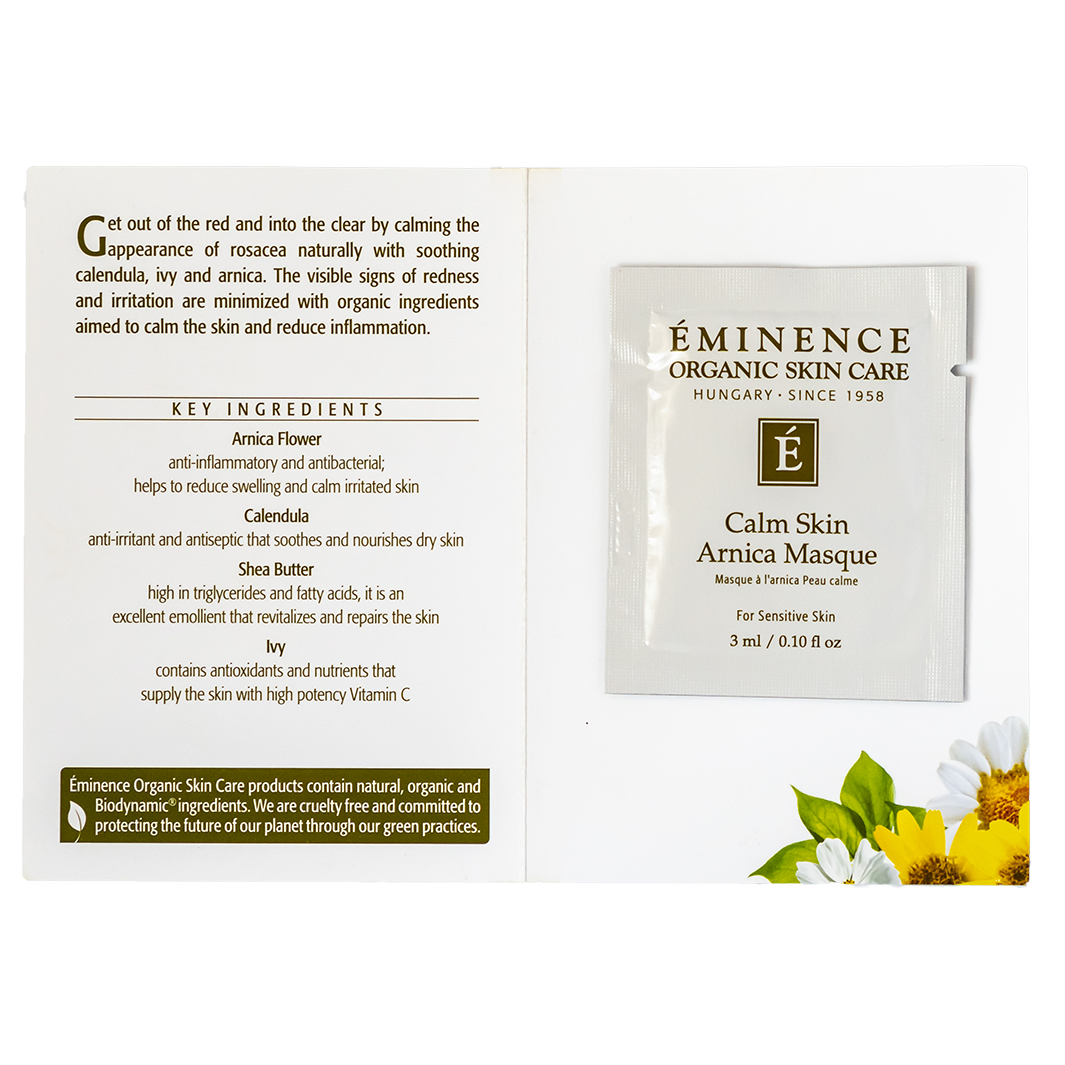 Eminence Organics Calm Skin Arnica Masque - Soothing Facial Mask for Sensitive & Irritated Skin - Perfect for Post-Sun Care & Rosacea Relief