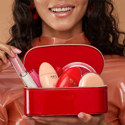 KIKO Necessaire Gloss Supreme Makeup Bag - Waterproof & Travel-Friendly Cosmetic Organizer for Women | Perfect for Travel, Gym & Everyday Use