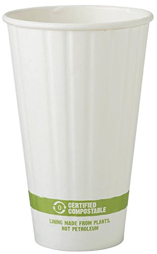 16 oz Double Wall Insulated Compostable Hot Paper Cups - Biodegradable Coffee Cups for Hot Beverages (600 Count) - Perfect for Coffee Shops, Offices, and Eco-Friendly Events