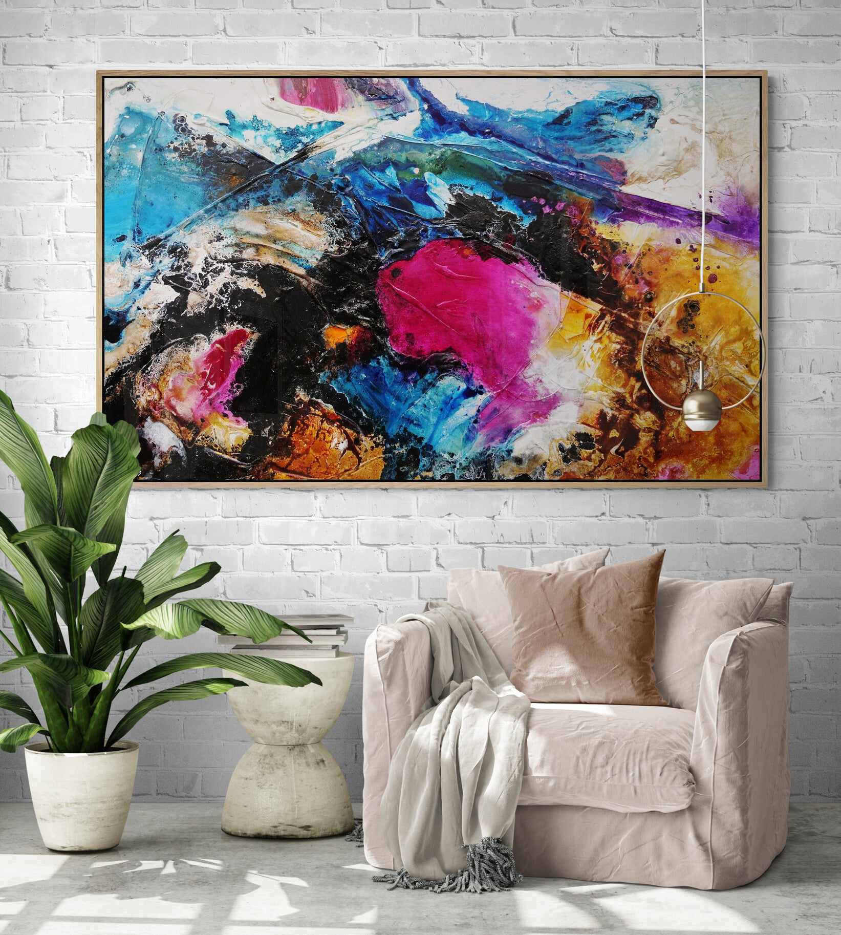 Red Violet Rush 160cm x 100cm Violet Magenta Black Textured Abstract Canvas Art - Modern Wall Decor for Living Room, Bedroom & Office