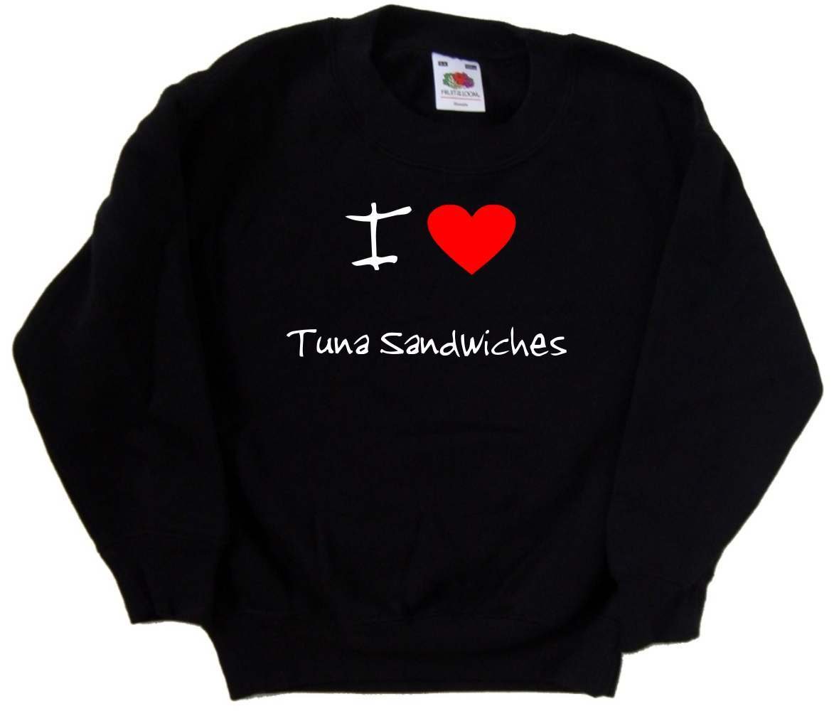 Black Kids' Heart Tuna Sandwiches Graphic Sweatshirt - Cute Casual Outfit for School, Playdates & Family Photos