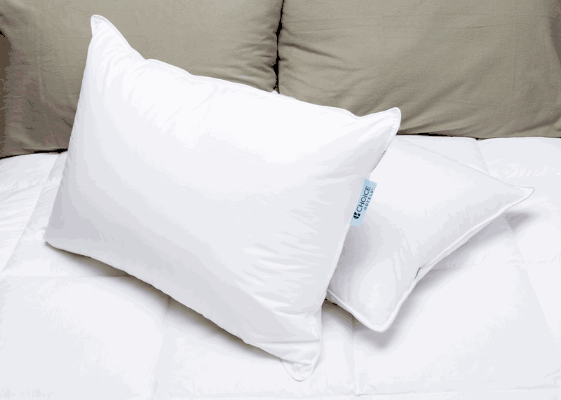 Choice Hotels® Soft and Firm Polyester Pillow Combo Pack - 2 Pack Hotel Quality Pillows for Back, Stomach & Side Sleepers - Perfect for Home, Travel & Guest Rooms