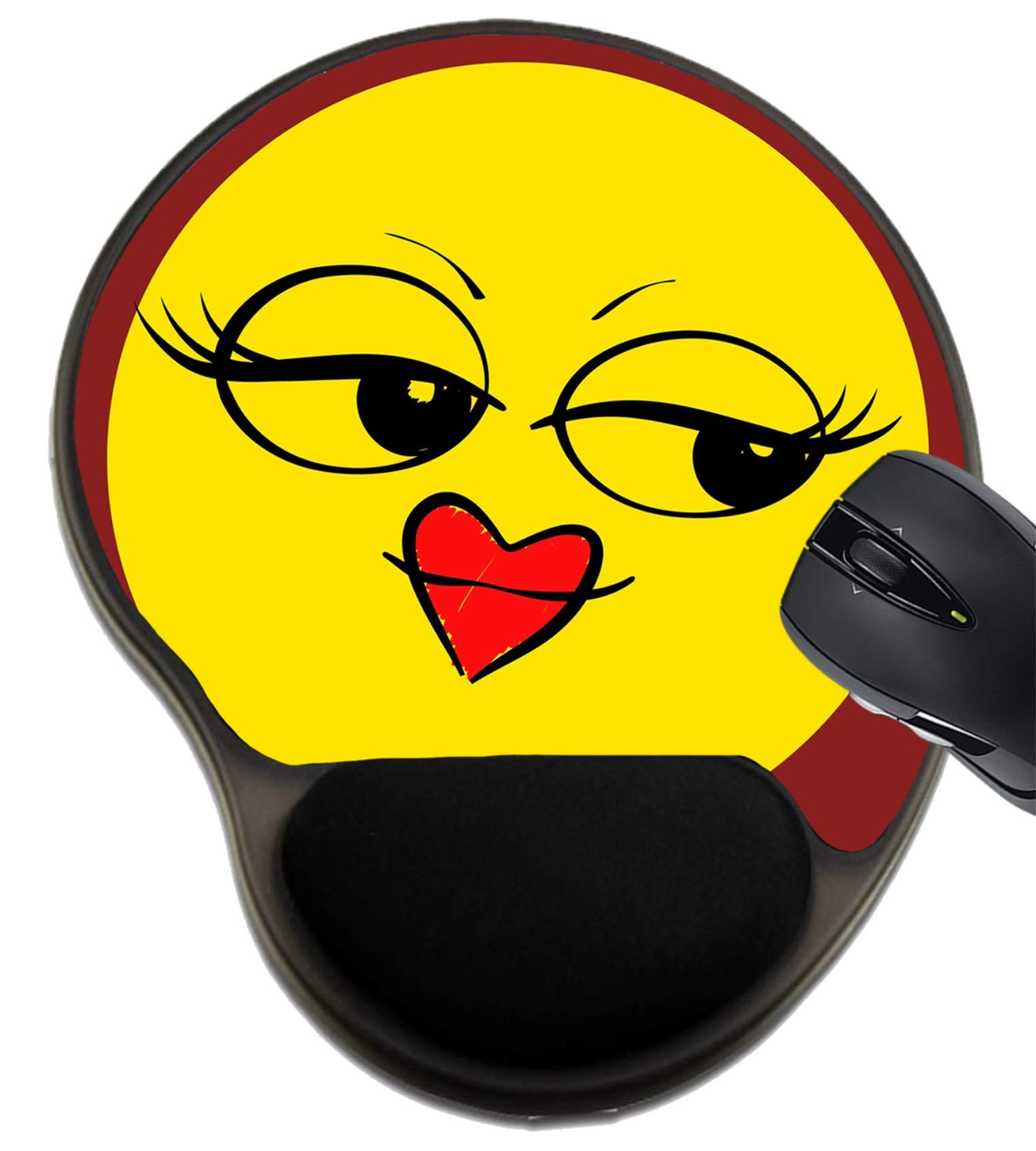 MSD Ergonomic Mouse Pad with Wrist Support - Cute Emoticon Face Design for Comfortable Computer Use | Perfect for Office, Gaming & Home Workspace Accessories