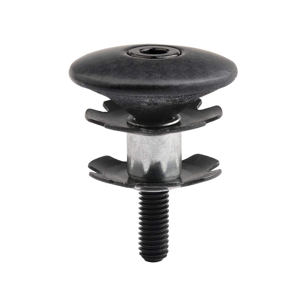 Premium Carbon Fiber Bike Headset Top Cap with M6x35mm Titanium Bolt & Star Nut - Compatible with 1-1/8