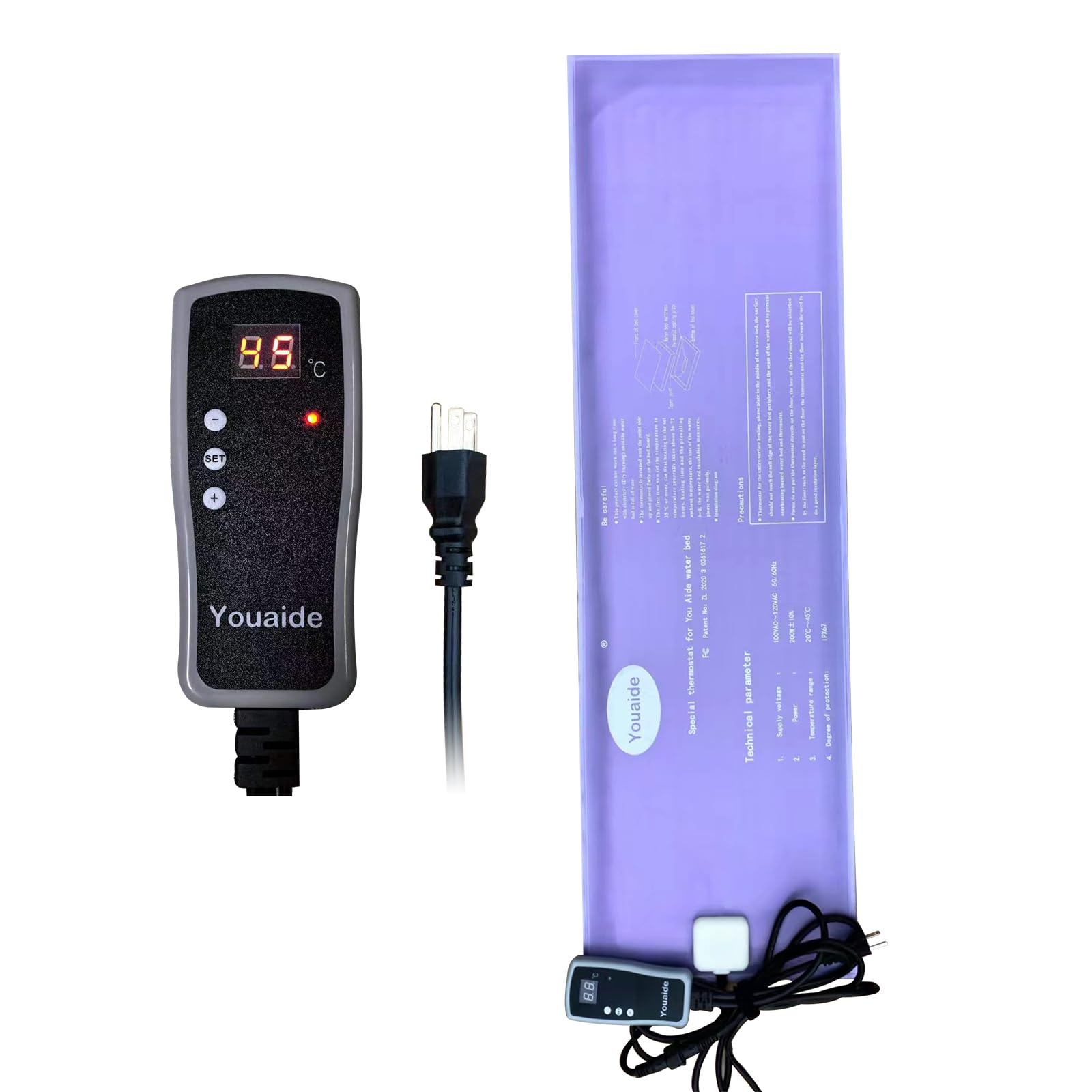 240W Digital Display Smart Water Bed Heater - Softside & Hardside Compatible, Safe & Durable Heating System with Sensitive Temperature Control for King/Queen/Full/Twin Size Beds - Perfect for Home, Hotel & Spa Relaxation
