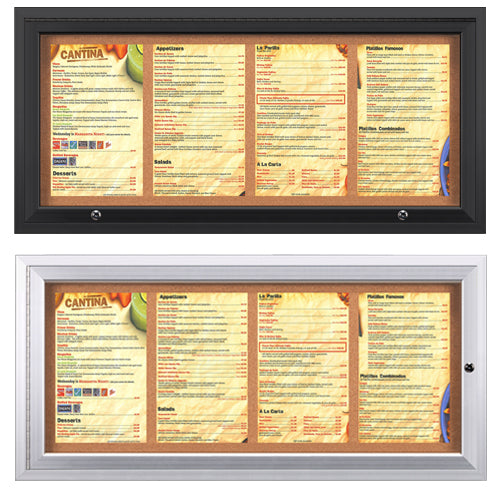 8.5 x 14 Enclosed Indoor Menu Holders - Premium Portrait Menu Display Cases for Restaurants, Cafes & Hotels - Perfect for Tabletop, Counter & Wall Mounting