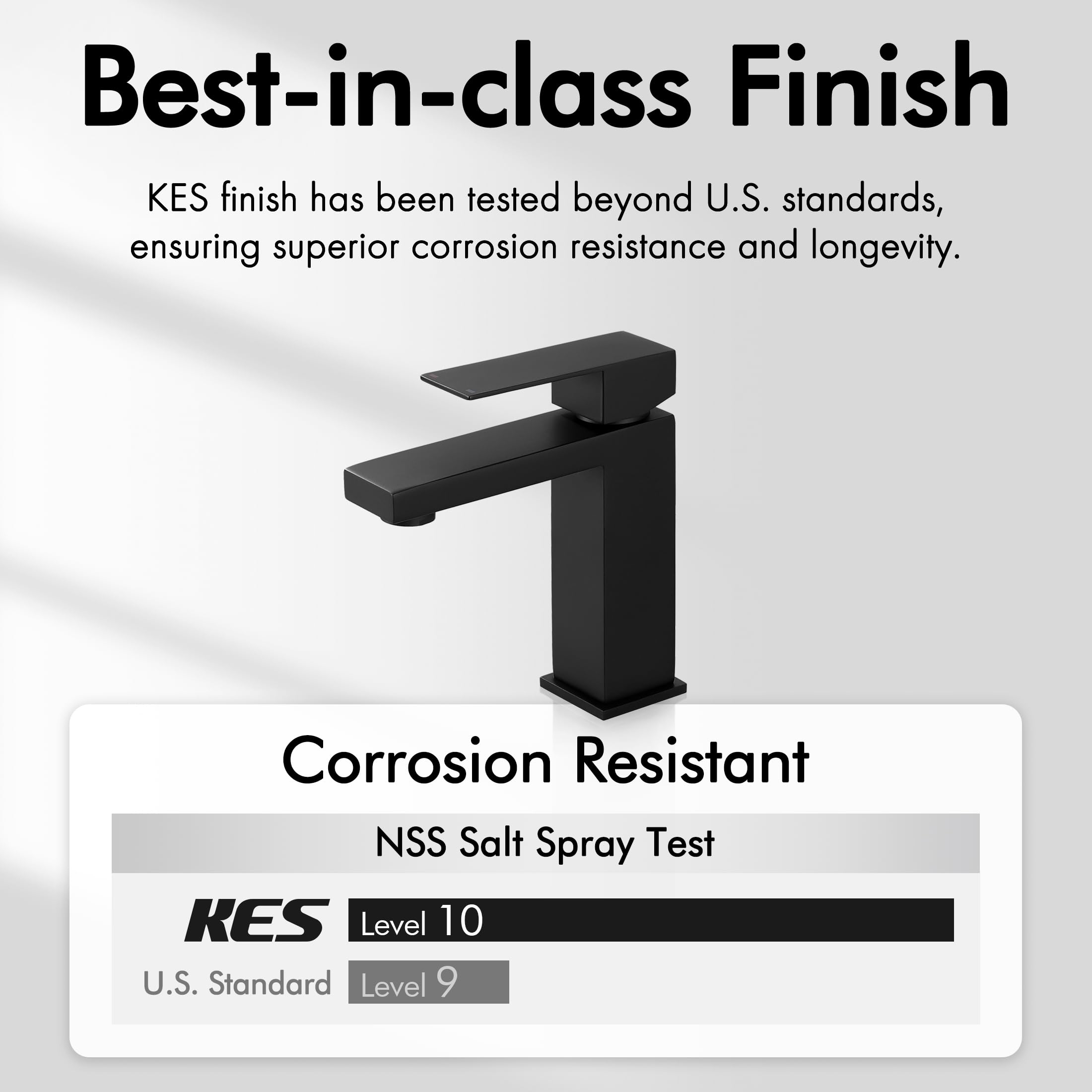 KES Black Single Hole Bathroom Faucet - Stainless Steel cUPC Certified for Vanity Sinks & Vessel Basins