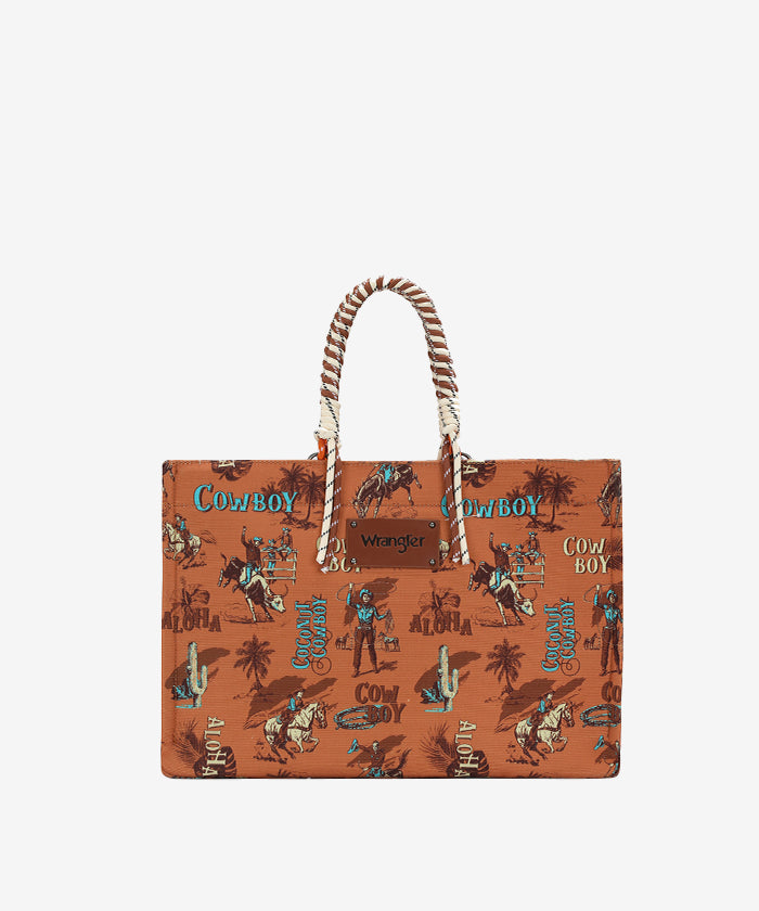 Wrangler Cowboy Print Tote Bag - Stylish Western Design for Women & Men - Perfect for Shopping, Travel & Outdoor Adventures