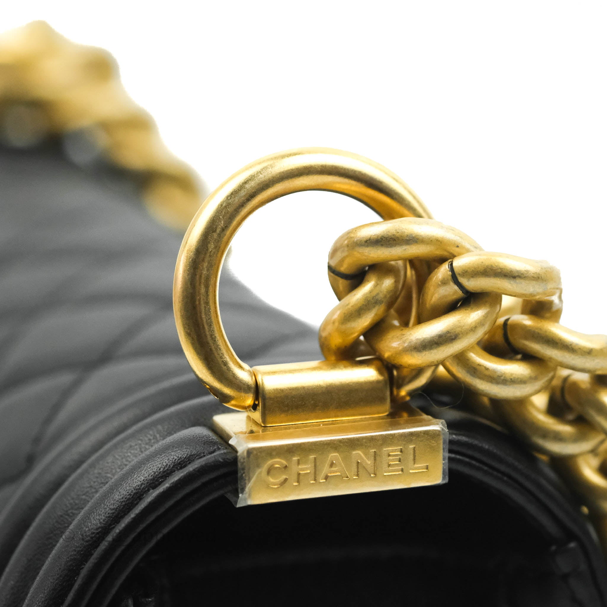 Chanel Boy Quilted Small Handbag Black Calfskin Leather with Aged Gold Hardware - Perfect for Evening Events, Parties & Luxury Fashion Accessories