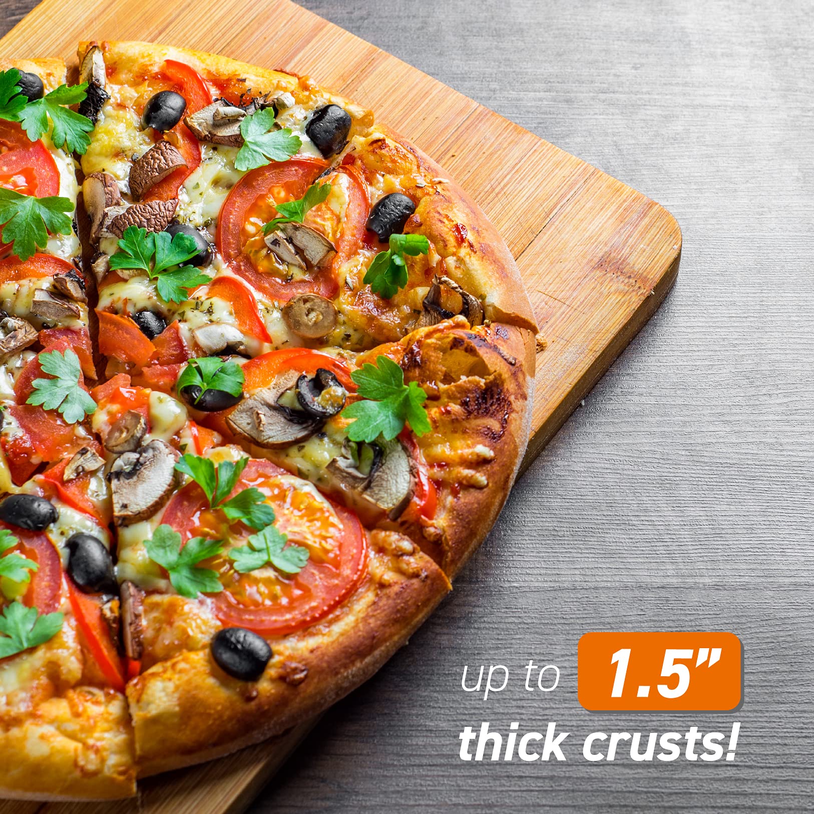 Commercial Chef 12-inch Black Pizza Maker with Adjustable Temperature Control - Perfect for Home Kitchens, Restaurants & Outdoor Cooking