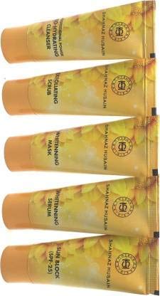 Shahnaz Husain 5-Step Anti-Tan Facial Kit for Glowing Skin - Brightening & Tan Removal Treatment with Natural Ingredients, Gold, Pack of 2 - Perfect for Summer Skincare & Post-Vacation Radiance