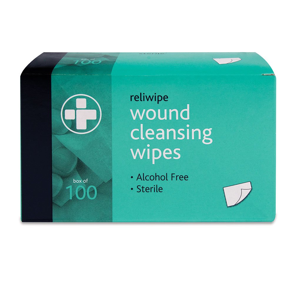 Reliance Medical Reliwipe Sterile Wound Cleansing Wipes - 100 Count | First Aid Wound Care for Cuts, Scrapes & Burns | Hospital-Grade Sterile Gauze Pads for Medical & Home Use
