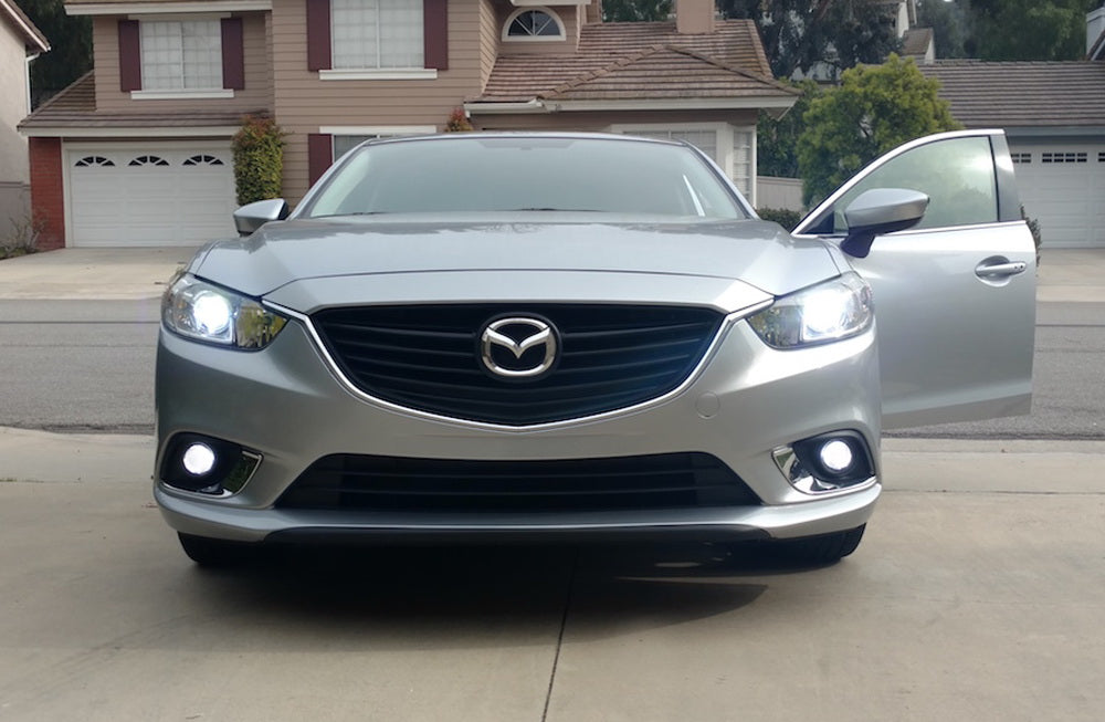 20W CREE XB-D DTM LED DRL Fog Lights for Mazda 2 3 6 CX-5 CX-7 MX-5 RX-8 - Bright White Daytime Running Lights & Fog Lamps for Enhanced Visibility & Safety in All Weather Conditions