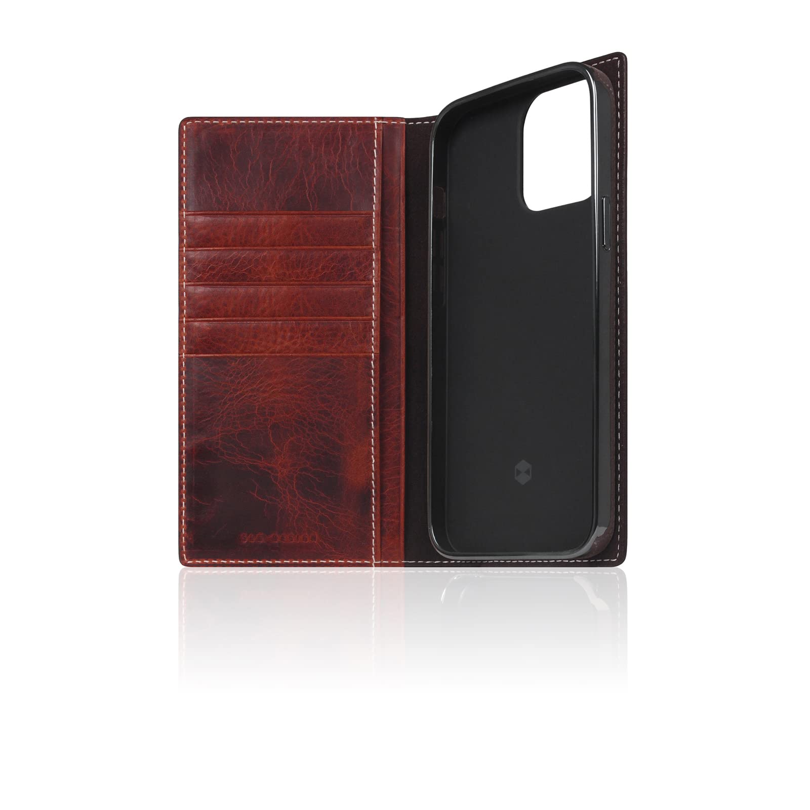 Premium SLG D7 Italian Wax Leather Wallet Case for iPhone 12 Pro Max - Handcrafted Diary Style with Card Slots & Cash Pocket | Luxury Protective Phone Cover for Men & Women | Perfect for Business, Travel & Everyday Use (Brown)