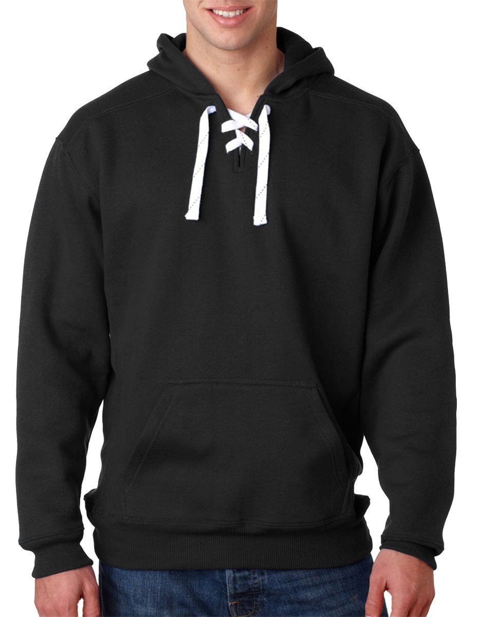 J. America NCAA Men's Sports Lace-Up Hoodie Sweatshirt - Comfortable Athletic Pullover for College Fans, Gym & Casual Wear