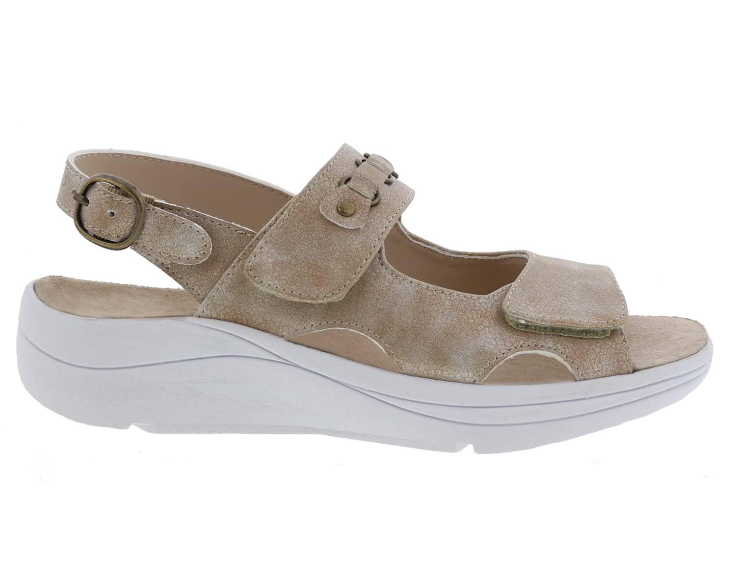 Drew Selina Women's Therapeutic Comfort Sandals with Hook and Loop Closure - Perfect for Plantar Fasciitis, Arch Support & All-Day Wear