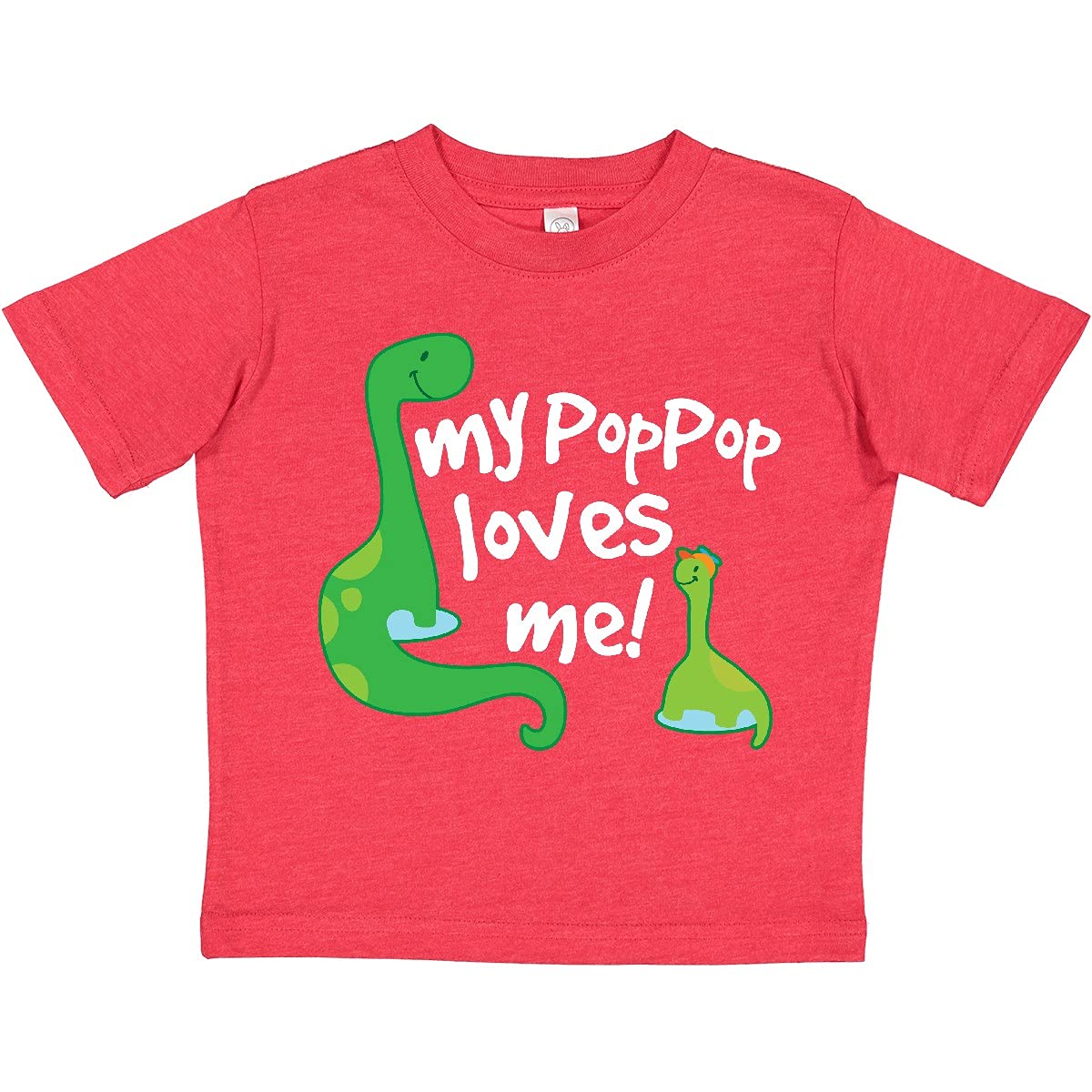 Inktastic My Pop Pop Loves Me Dinosaur Toddler T-Shirt - Cute Dinosaur Graphic Tee for Grandkids - Perfect Gift for Grandfather's Day & Family Reunions