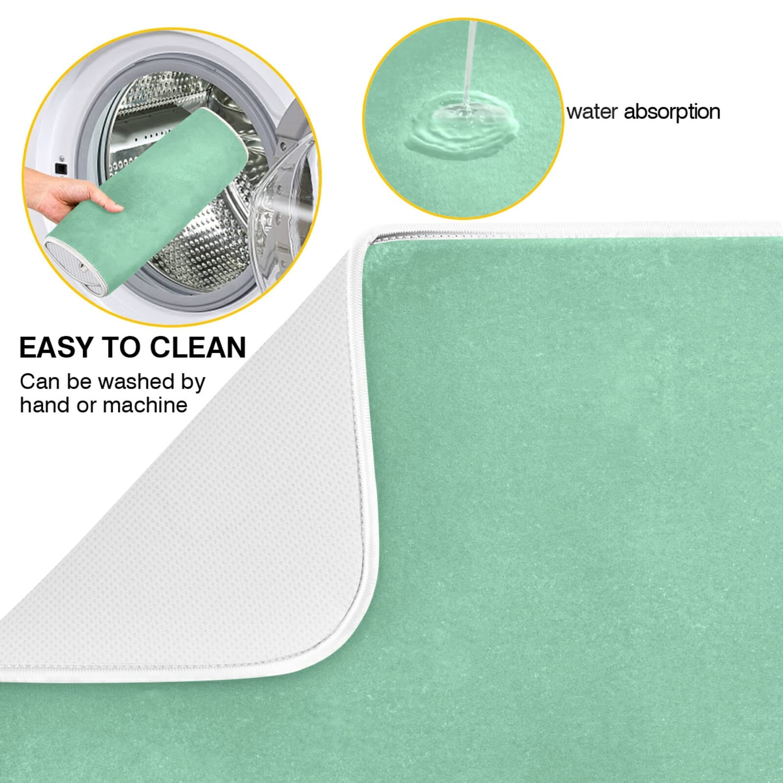 Extra Large Sage Green Microfiber Dish Drying Mat - 18x24 Inch Heat-Resistant Kitchen Counter Decor | Perfect for Drying Dishes, Utensils & Cookware - Ideal for Kitchens, RVs & Small Spaces
