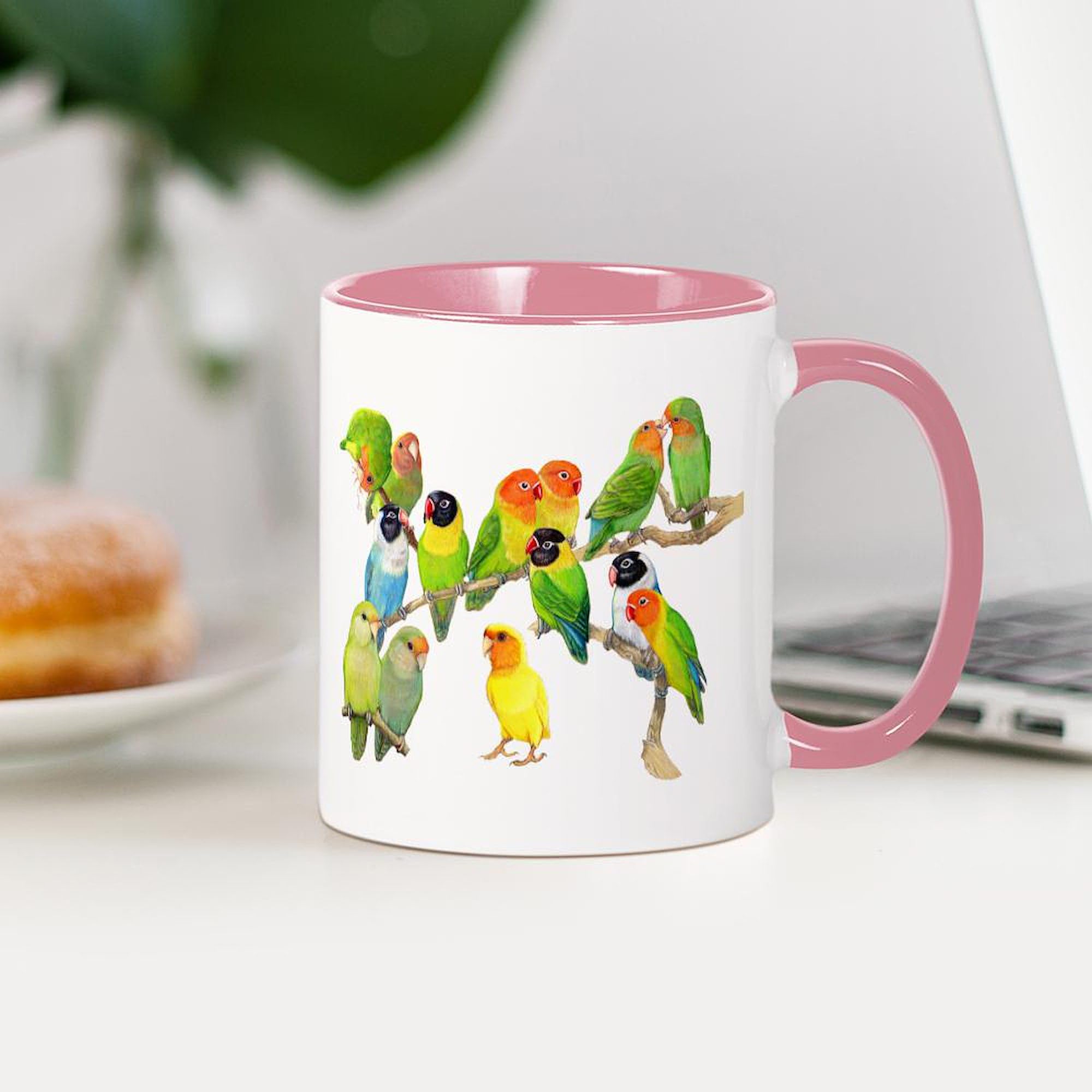Lovebird Horde Ceramic Coffee Mug 11 oz (325 ml) - Perfect for Tea, Hot Chocolate & Office Use - Funny Gift for Bird Lovers & Couples