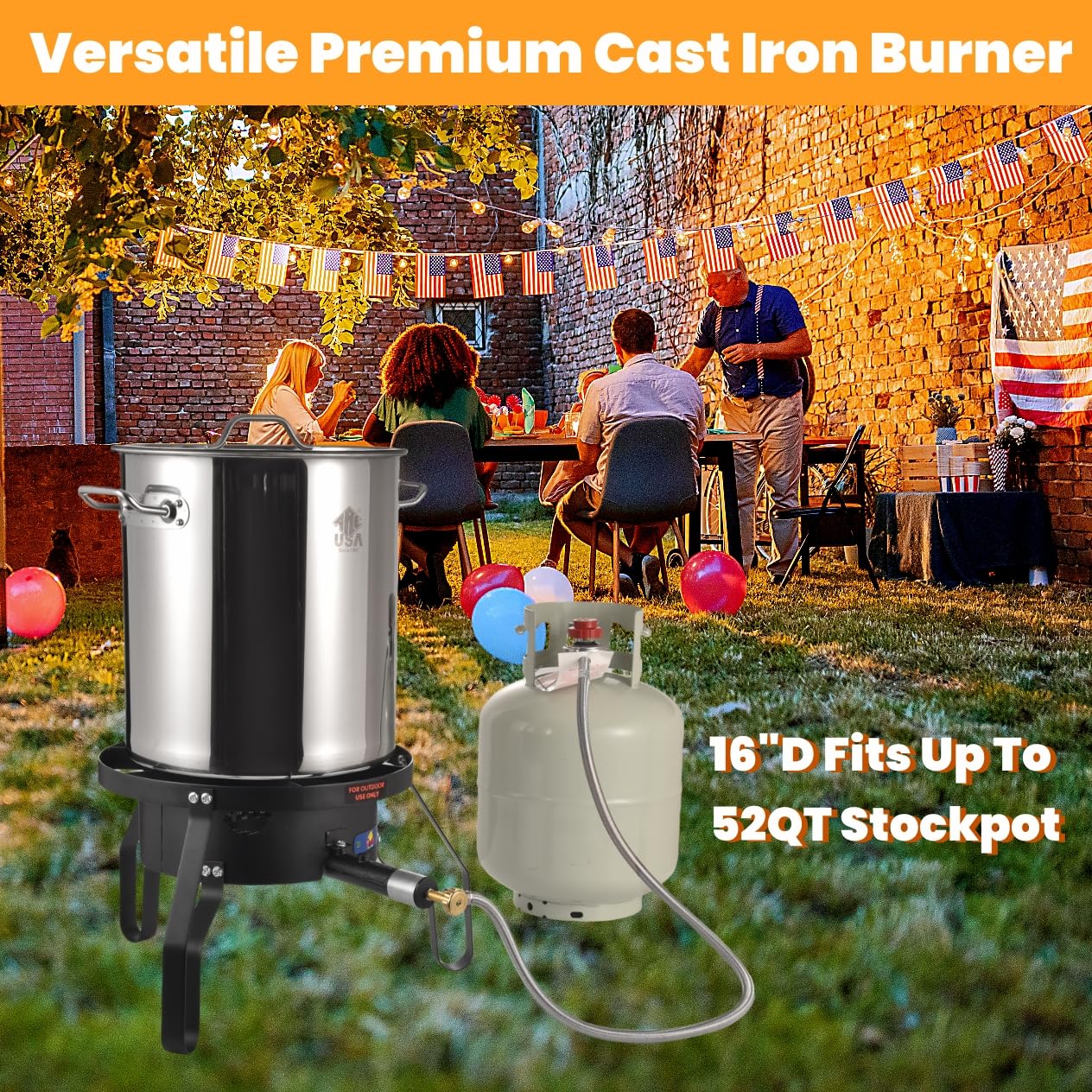22QT Mexican Cazo Carnitas Set with 100,000BTU Propane Burner - Heavy Duty Sandwich Bottom Outdoor Wok for Braising, Seafood Boiling & Taco Cooking - Stainless Steel Comal Fryer - Perfect for Backyard Parties, Camping & Outdoor Cooking