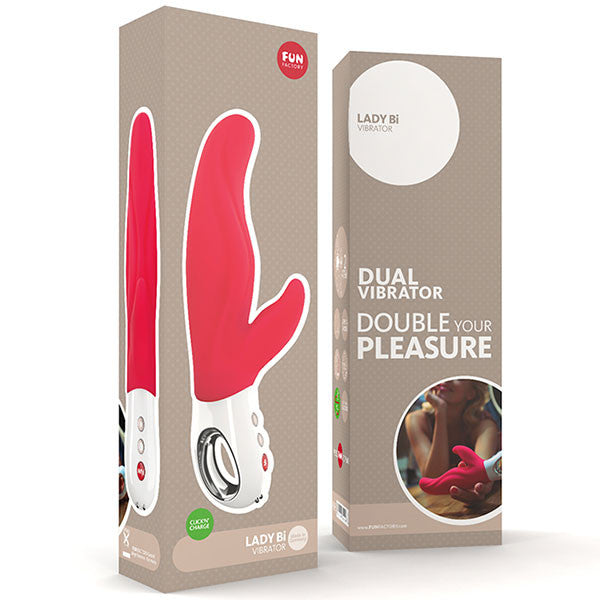 Fun Factory Lady Bi Dual Vibrator - Rechargeable Silicone Vibrating Massager for Women, G-Spot & Clitoral Stimulation - Perfect for Couples Play & Solo Pleasure