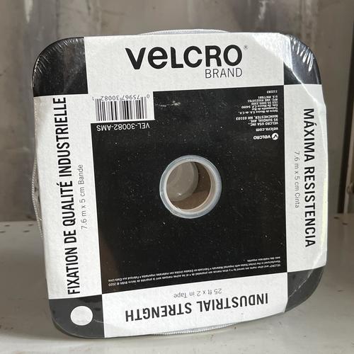 VELCRO 25 Ft Bulk Roll 2 Inch Wide - Industrial Strength Heavy Duty Hook and Loop Fastener with Strong Hold (White) | Ideal for DIY Projects, Home Organization, and Industrial Applications