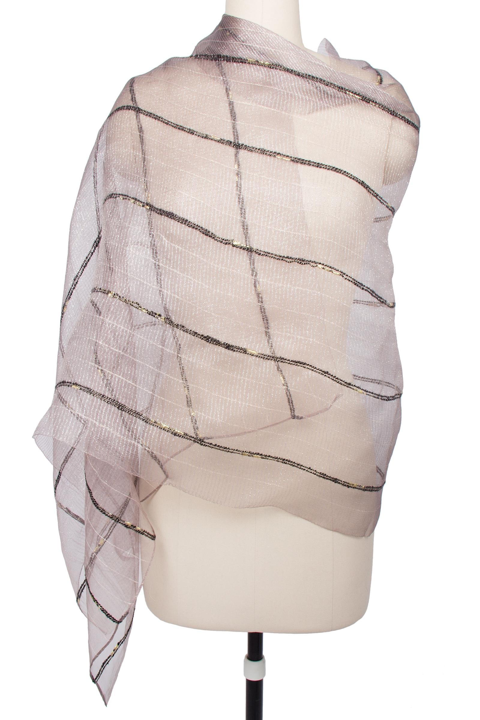 Elegant Sheer Sequin Silk Scarf for Women - Lightweight Fashion Accessory for Parties, Weddings & Evening Events