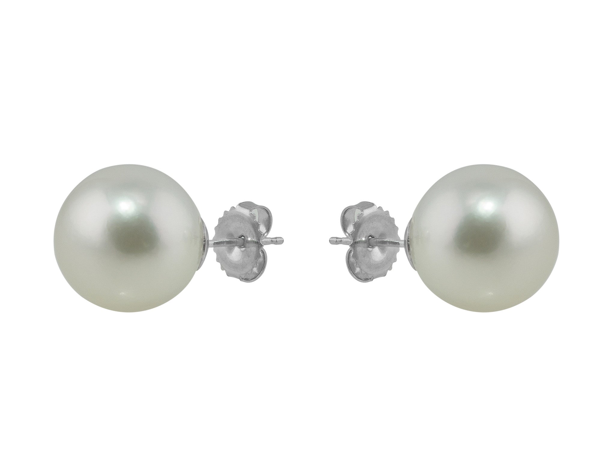 18K White Gold South Sea Pearl Earrings for Women – Luxury Stud Earrings for Wedding, Party & Special Occasions