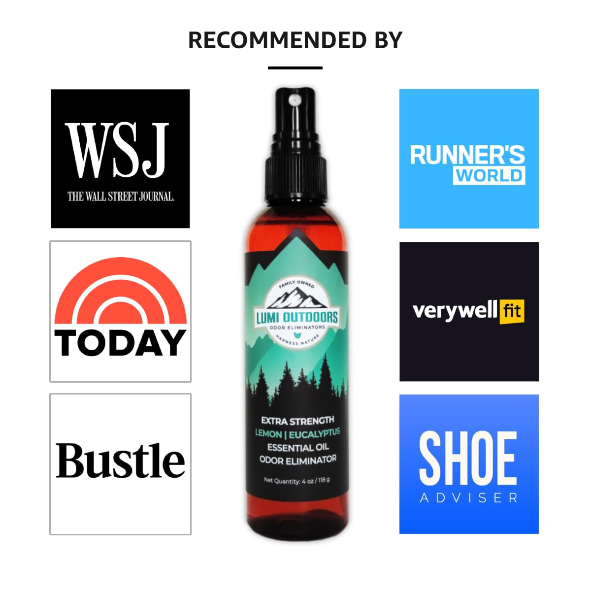 Lumi Outdoors Natural Shoe Deodorizer Spray & Foot Powder Bundle - Lemon Eucalyptus Scent | Eliminate Odor & Freshen Shoes | Perfect for Hiking, Gym & Daily Use
