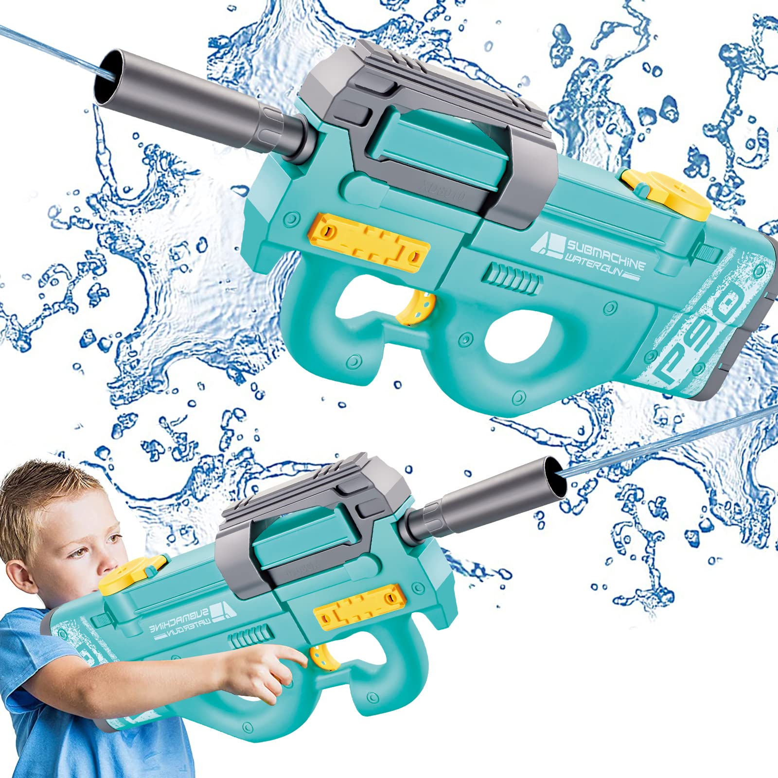 **Rechargeable Electric Water Gun - Automatic Water Blaster with 33FT Range & Large Capacity, Summer Outdoor Pool & Beach Toys for Kids, Adults, Boys & Girls (Green) - Perfect for Backyard Battles, Beach Parties & Pool Fun**