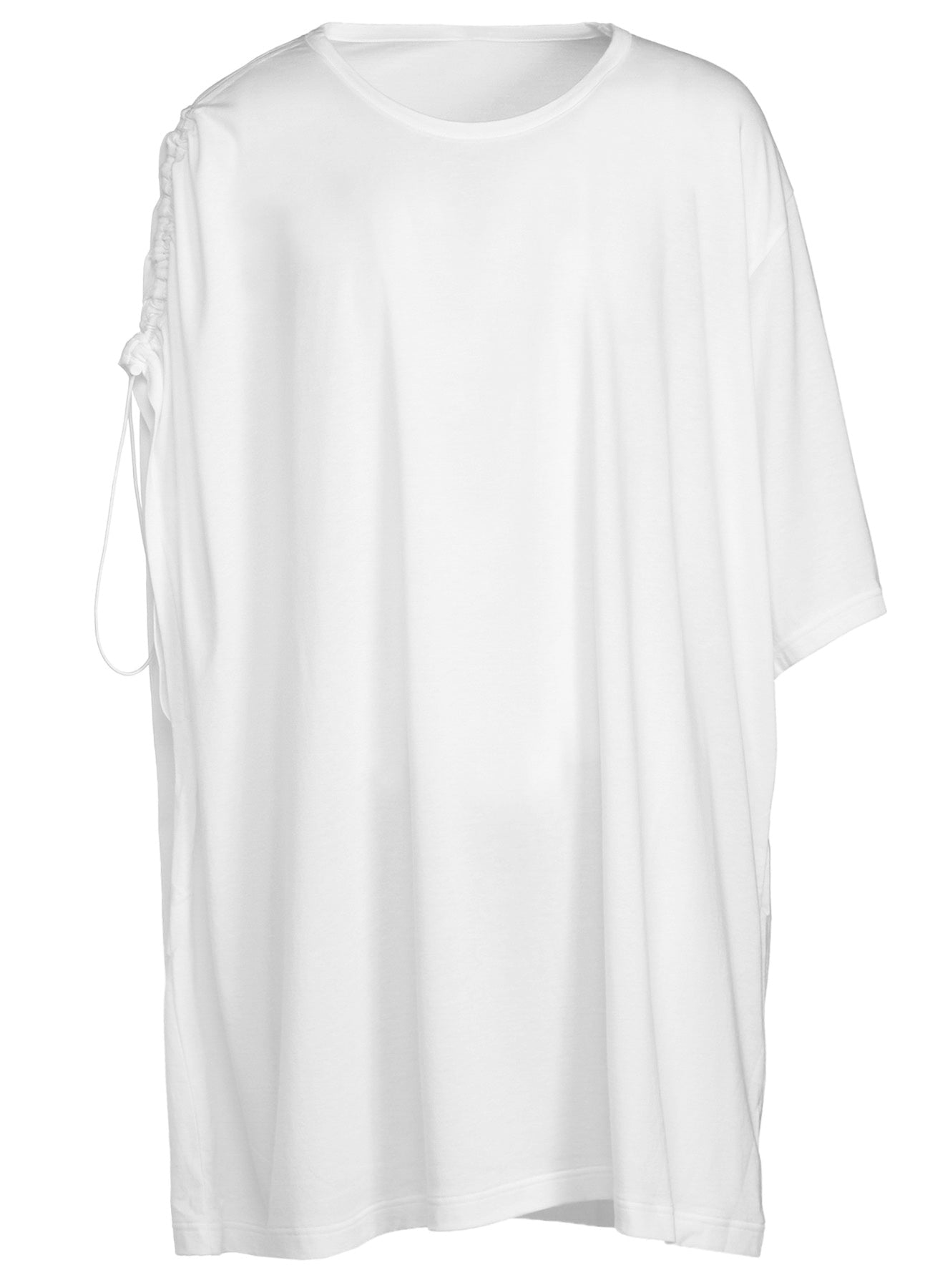 Soft Cotton Modal Jersey Shoulder Shirring Short Sleeve Oversized T-Shirt for Women - Comfortable Casual Wear for Everyday, Lounge & Street Style