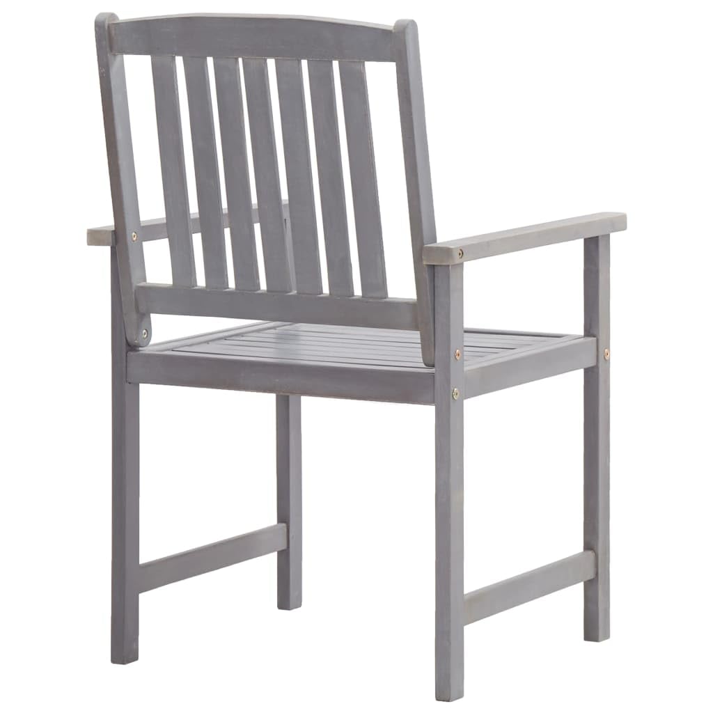 5-Piece Acacia Wood Patio Dining Set with Table & 4 Chairs - Durable Gray Outdoor Furniture for Garden, Backyard, and Poolside Relaxation