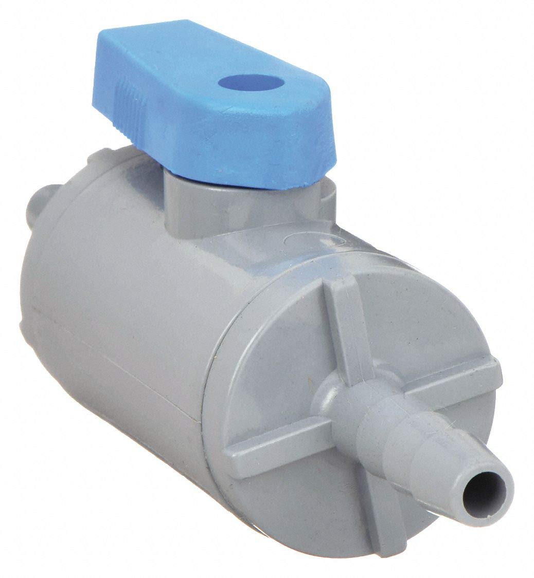 1/4 Inch PVC Ball Valve - Barb x Barb Inline 1-Piece for Water Flow Control - Ideal for Plumbing, Irrigation, and DIY Projects