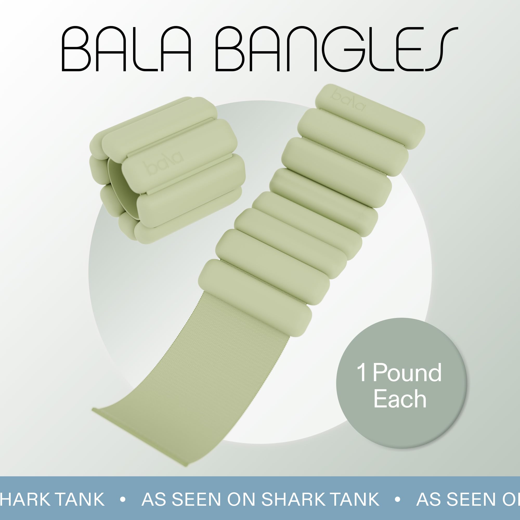 Bala Bangles Adjustable Silicone Wrist & Ankle Weights for Women & Men - 1lb/2lb Wearable Arm & Leg Weights for Gym, Yoga, Pilates, Cardio & Strength Training - Perfect for Home Workouts, Walking & Fitness Enthusiasts