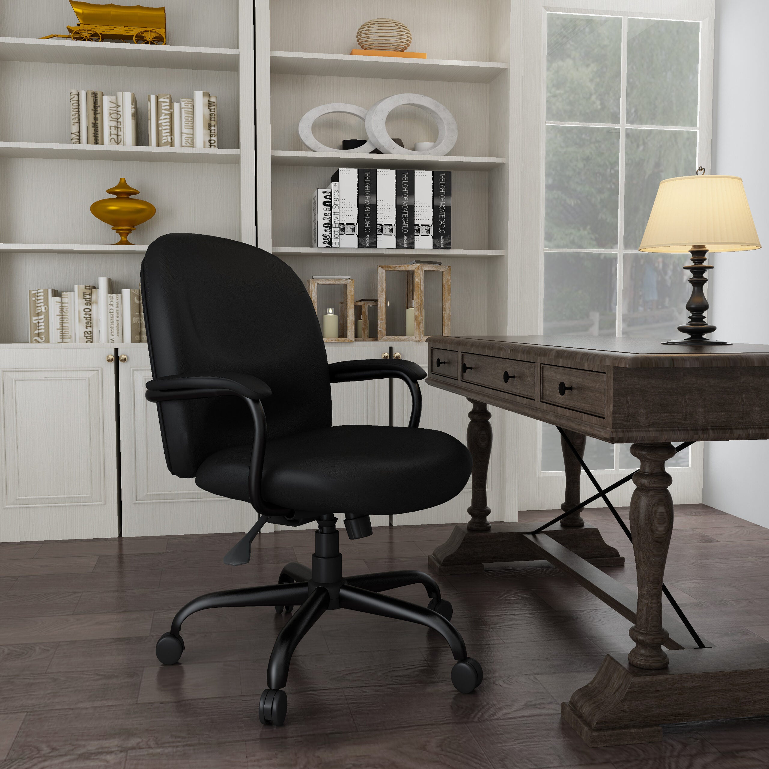 Boss Heavy Duty Task Chair B670 - Ergonomic Office Chair with Adjustable Height & Lumbar Support for Home & Business Workspaces