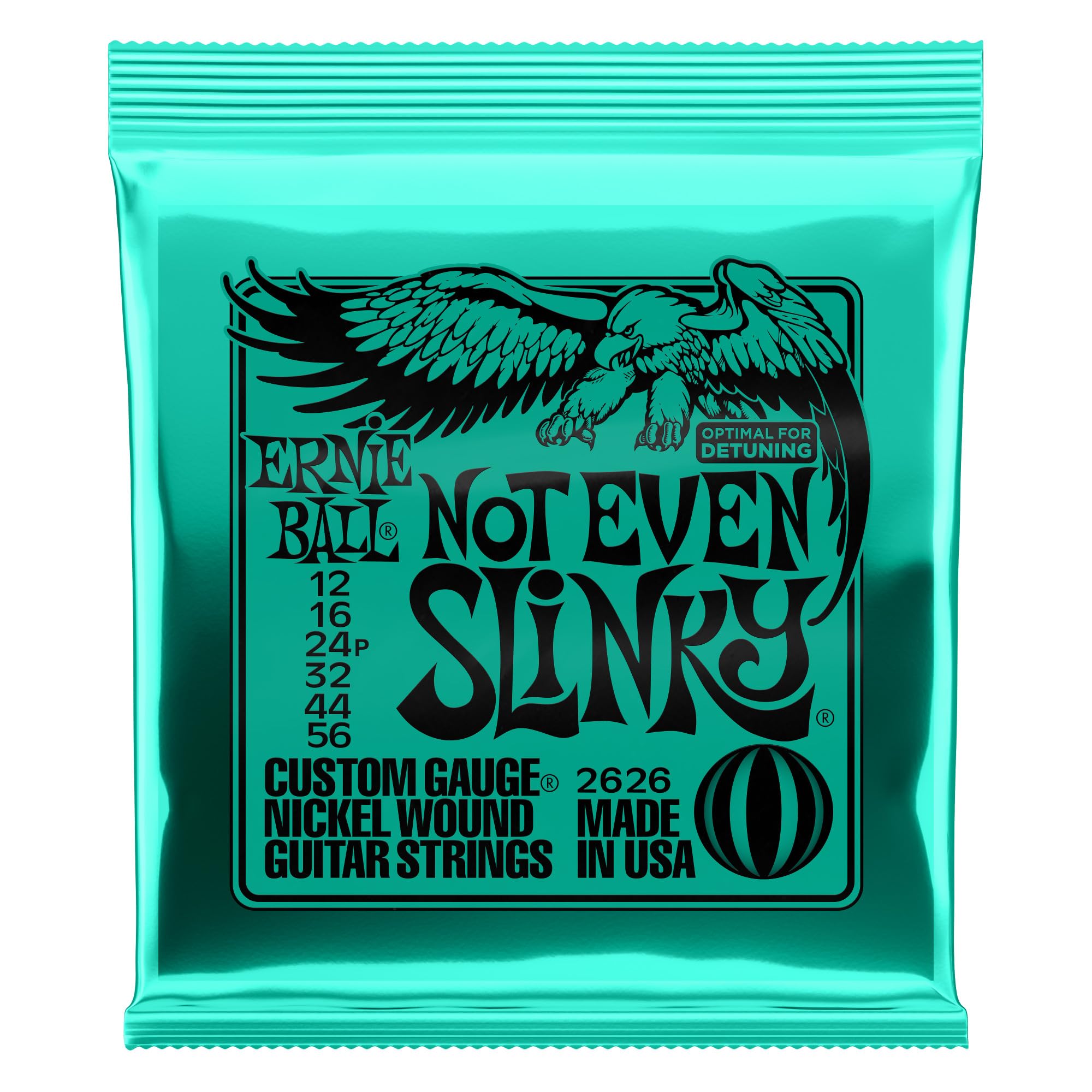 Ernie Ball Not Even Slinky Nickel Wound Electric Guitar Strings - 12-56 Gauge (P02626) | Heavy Rock & Metal Guitar Strings for Drop Tuning & Extended Range Playing