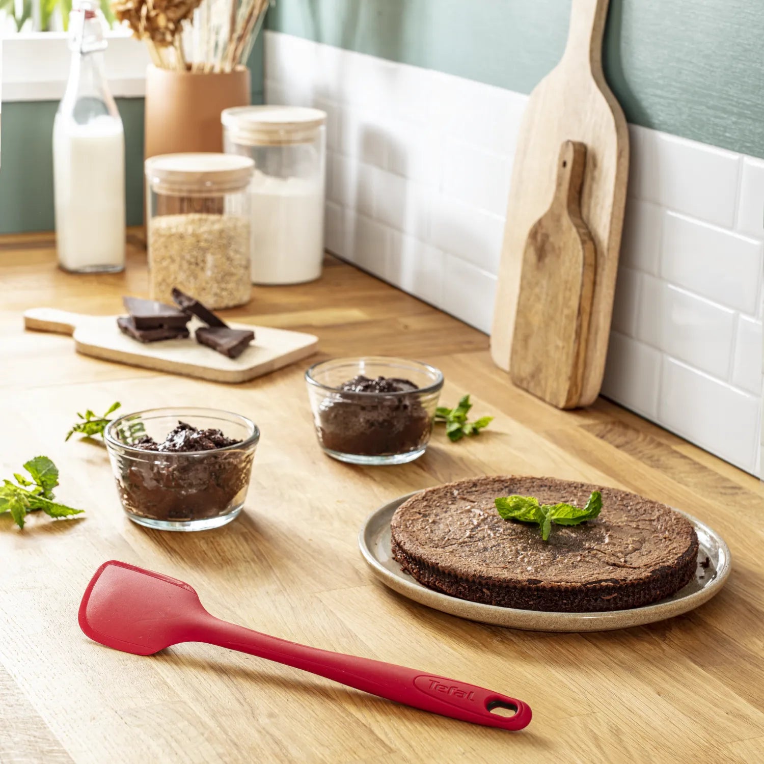Tefal Ingenio Proflex Silicone Spatula K1192014 - Non-Stick Kitchen Utensil for Baking, Cooking & Mixing - Heat Resistant & Flexible Scraper for Pans & Bowls