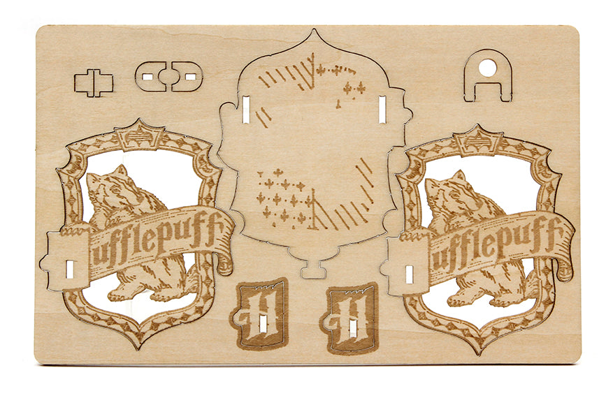 IncrediBuilds Emblematics: Harry Potter Hufflepuff House DIY Wooden Model Kit - Perfect for Fans, Collectors & Home Decor
