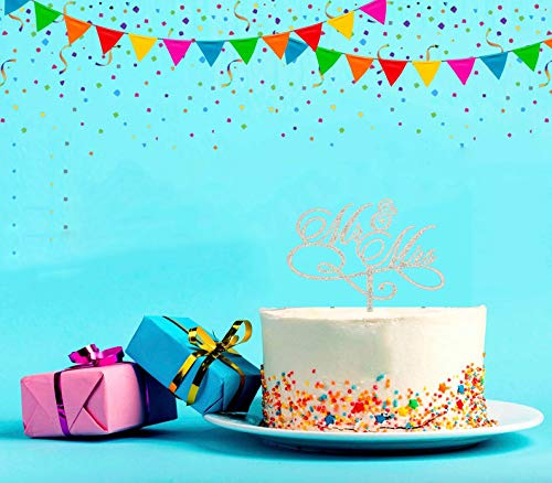 Rustic Mr and Mrs Cake Topper - Bride & Groom Wedding Cake Decorations for Engagement & Anniversary Celebrations | Perfect for Wedding Cakes, Cupcakes, and Dessert Tables