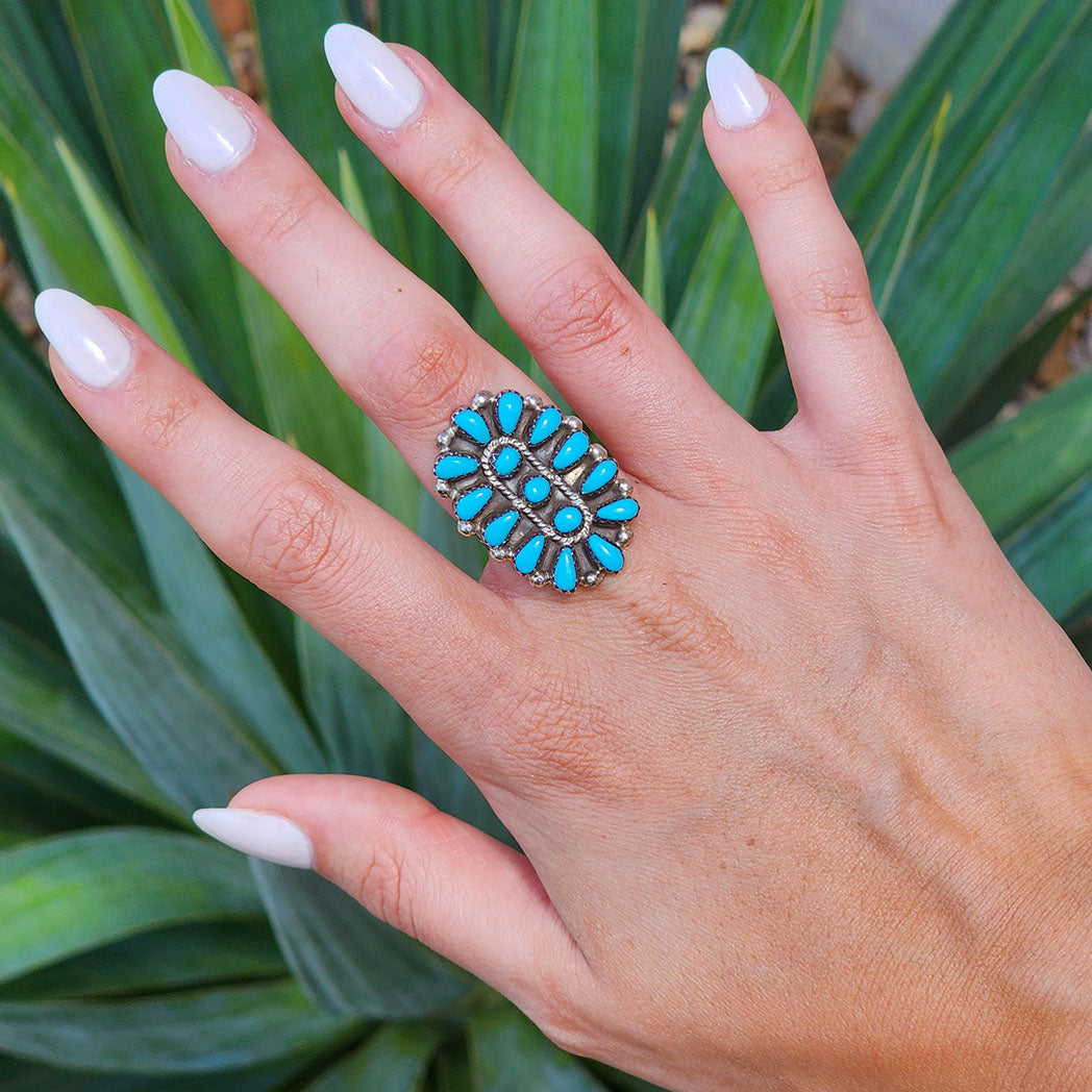 Vintage RC Cluster Ring - Elegant Statement Jewelry for Women, Perfect for Parties, Weddings & Special Occasions