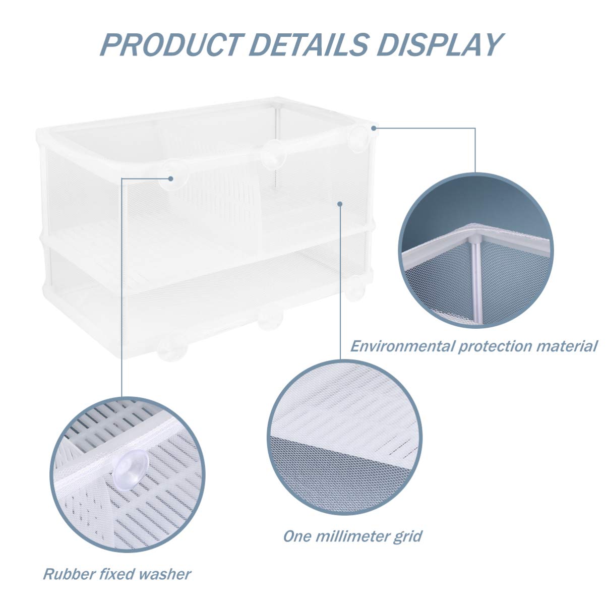 POPETPOP Home Aquarium Tank Case - 1PC Household Fish Tank Water Changer, Fry Net & Water Absorber for Small Fish Breeding, Terrarium Partition | Perfect for Aquarium Maintenance & Fry Separation