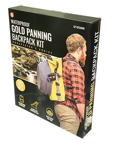 GP-KIT60WB Waterproof Gold Panning Backpack with Neoprene Sluice Box & Mesh Pan Bag - Ideal for Prospecting, Mining & Outdoor Adventures