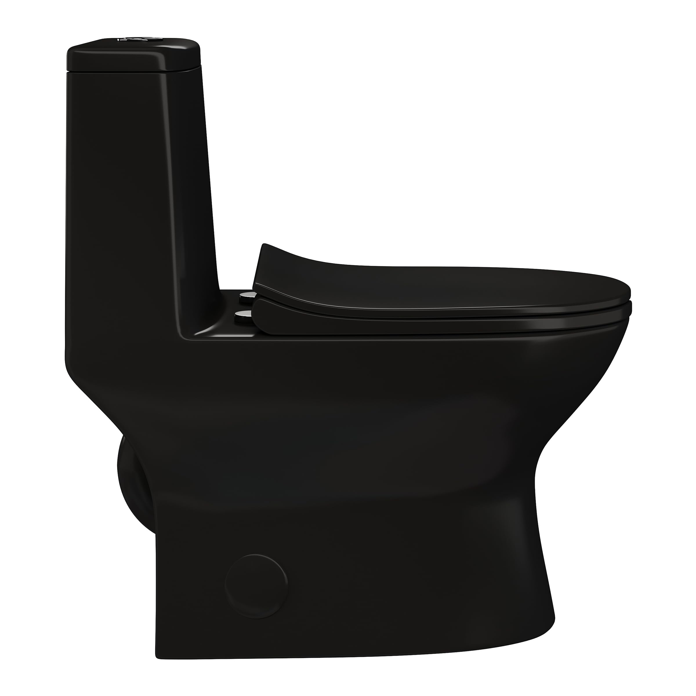 High-Efficiency Ivy One Piece Toilet with Dual Vortex Flush - 1.1/1.6 GPF Water Saving, Glossy Black - Perfect for Modern Bathrooms & Eco-Friendly Homes