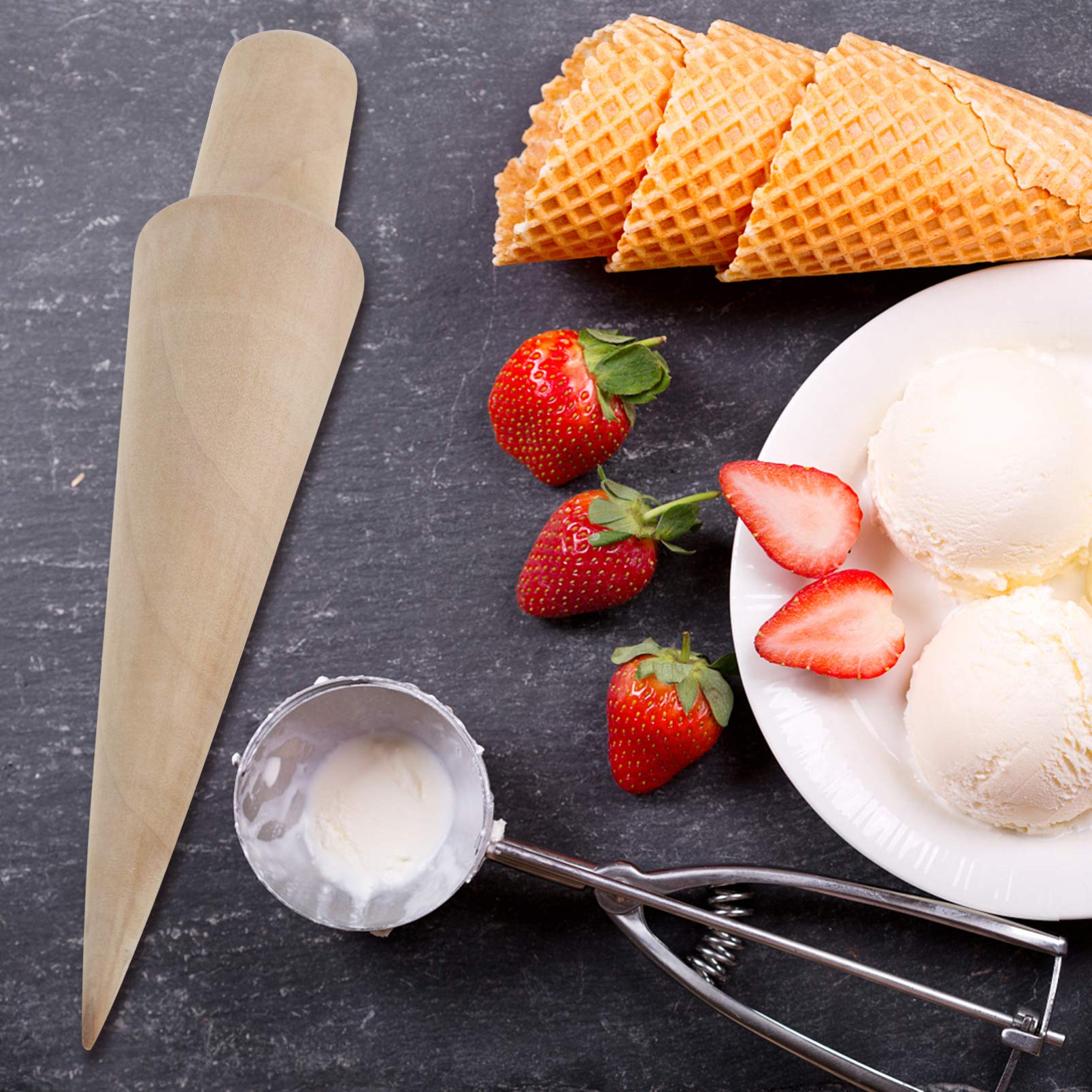 DOITOOL 2-Pack Ice Cream Cone Molds - Ergonomic DIY Kitchen Tool for Homemade Waffle Cones, Baking & Dessert Making - Perfect for Parties, Ice Cream Shops & Home Cooking