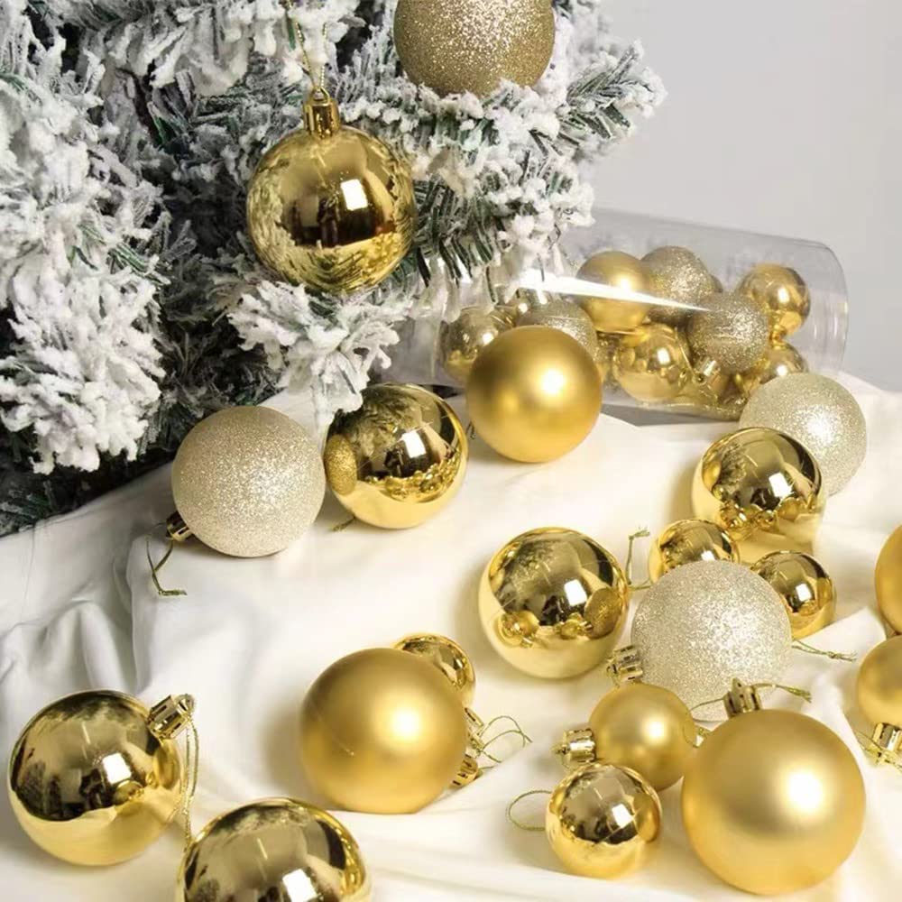 24-Piece Shatterproof Christmas Ball Ornaments - 2.36 Inch (6cm) Blue Hanging Tree Decorations with Rope for Holiday Party & Home Decor | Perfect for Xmas Tree, Gift Wrapping, and Festive Table Centerpieces