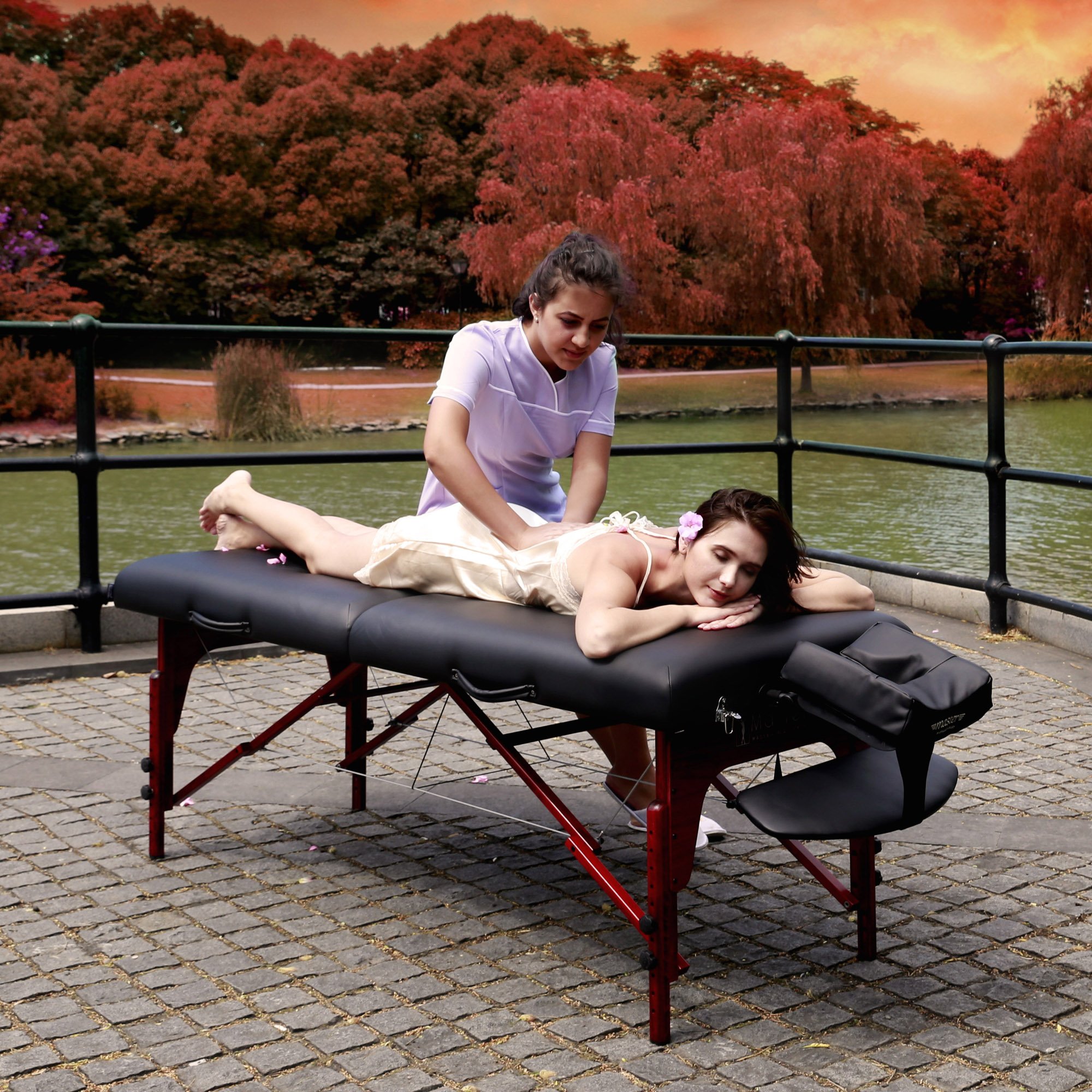 Portable Massage Table with Memory Foam - 71cm Black Salon Spa Bed for Tattoo, Beauty & Therapy | Perfect for Professional Massage, Tattoo Parlors & Home Relaxation